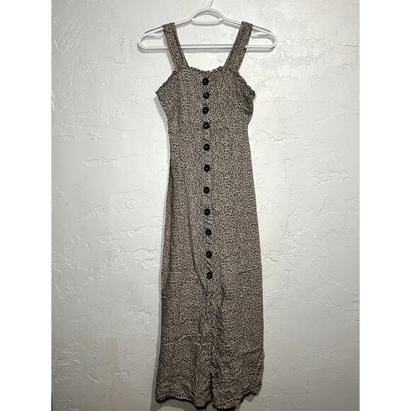 Japna cheetah print button down tank top maxi dress womens XS boho chic girlcore - Picture 1 of 8